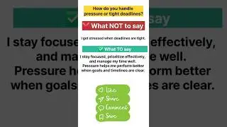 Tight Deadlines? Say THIS in Interviews 14/60 #viral