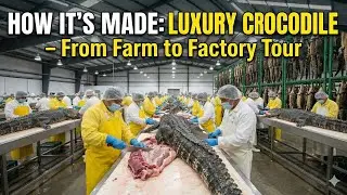 How It's Made: Luxury Crocodile Leather (Farm to Factory Tour) #factory #leather #manufacturing