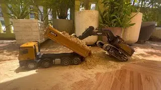 RC Construction Teamwork! Huina 1592 & 1536 Dump Truck