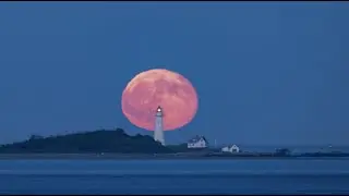 Moonrise Above Boston Light