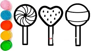 How To Draw a Lollipop Candy 🍭 Drawing | Lollipop Drawing | Rainbow Lollipop Drawing For Kids