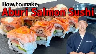 Rotolo di sushi al salmone Aburi (come prepararlo a casa)