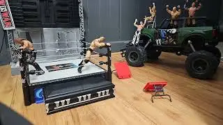 Mikey and Dad Stop Motion Shawn Michael's defeats Brock Lesnar and gets snaked by the viper