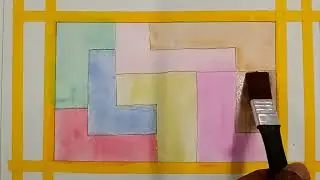 Drawing & Painting A Tetris Inspired Portrait｜Hand Drawing + Watercolor Painting