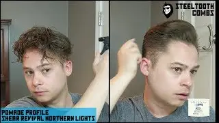 Учебное пособие по укладке волос Shear Revival Northern Lights Matte Paste Pomade с использованием расчесок Steeltooth
