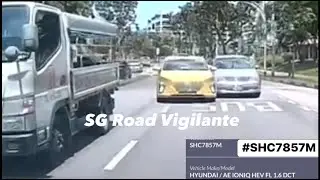 3feb2023 #SHC7857M citycab hyundai ioniq changing lane with out due care & hit nissan