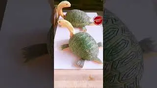Carving a tortoise with melon.Salad Decoration Ideas| Art In Fruit & Vegetable Garnish.  #shorts