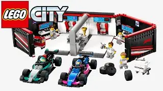 LEGO City F1 Garage & Mercedes-AMG & Alpine Cars 60444 - Speed Build Review | LEGO 60444