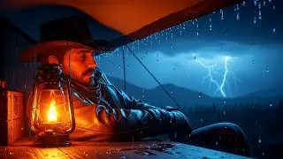 Cozy Tent Shelter During a Heavy Night Time Thunderstorm | RDR2 Relaxing Rain ASMR For Calm Mind