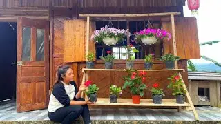 With skillful hands, MAI made a beautiful wooden flower shelf - Build a beautiful farm