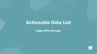 Actionable Data List - Toggle SOQL Manager