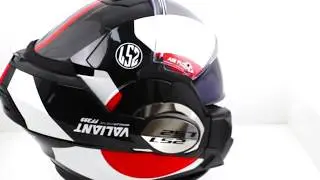 LS2 FF399 Valiant Avant Flip Front Helmet (White/Black/Red)