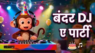 Monkey DJ Birthday Party 🐵🎂 | Funny Animal Birthday Song | Kids DJ Song Hindi | Archit TV