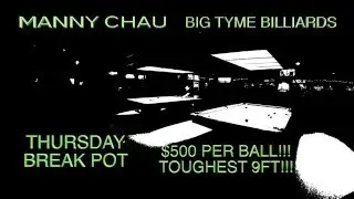 Manny Chau attempts $5,000 break pot at Big Tyme