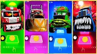 coffin dance - Fire Truck Eater vs Apocalypse Truck vs Mack Truck Zombie 🆚 Monster Truck | Tiles HOP