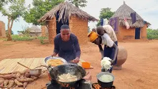 I relocated to another Village , My first day as I try to settle in #cooking my very first meal.