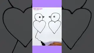 Love birds Drawing easy 💕|| #shorts #youtubeshorts #viral #art