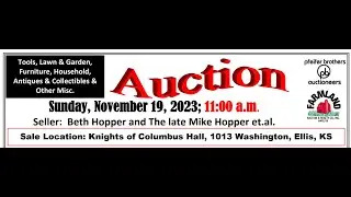 November 19, 2023 Personal Property Auction