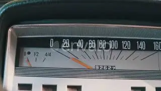 Car Retro Dashboard. Vintage Retro Speedometer and Instrument Panel of Old Car | Stock Footage -...