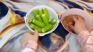 Zucchini stuffed with rice and meat كوسا محشي 😋#dubai #explore #ترند #uae 