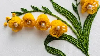 Hand Embroidery: Lily Flower Embroidery - 3D Embroidery - Fantasy Flower Embroidery - Needle Art