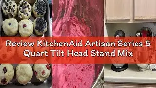 Review KitchenAid Artisan Series 5 Quart Tilt Head Stand Mixer with Pouring Shield KSM150PS, Almond