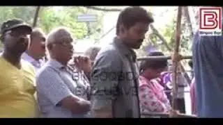 Thalapathi Vijay standing on the line to put vote