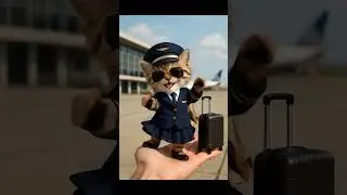Kitten Pilot enjoying on palm airport.. 😸✈️ Vibe on the Go!  #shorts #kitten #cat #funny #catlovers