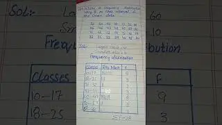make a frequency distribution using 8 as class interval ||