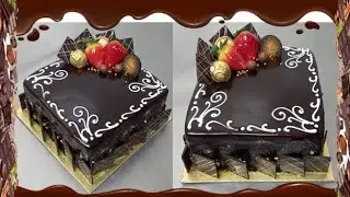 How to make a chocolate dripping cake with fresh cream