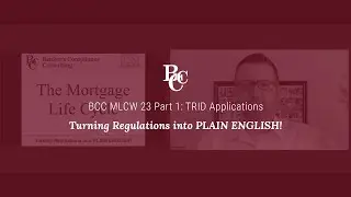 MLCW 23 Part 1: TRID Applications