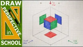 Axonometric draw: Isometric Cube - Introduction to Orthographic Projection, Vetületi ábrázolás 1.