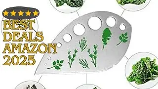 Herb Stripper, Jiaedge Green 9 holes Stainless Steel Kitchen Herbs Leaf Stripping Tool