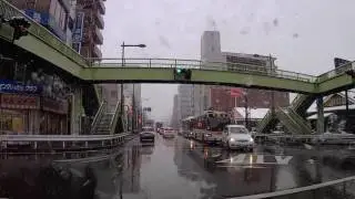 熊谷市　５４年ぶり１１月の初雪　17号下り 熊谷市街　【 車載動画 】