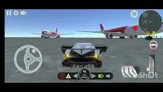 Driving supar car at airport runway