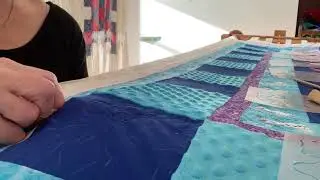 Demonstrating how to stencil and Quilt the stencil pattern