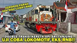 LOKOMOTIF CC 201 KEROPOS EKS RNB MERAH BIRU!! Ujicoba Lokomotif Double Traksi Kereta Api Sri Tanjung