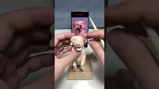Handmade Golden Retriever Sculpture &ndash; Cute Dog Made of Clay