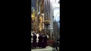 Santiago de Compostela. The Botafumeiro at the Pilgrim's Mass.