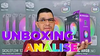 Kit de Ventoinhas Cooler Master SickleFlow 120 ARGB - Unboxing e Análise Como Instalar Corretamente.