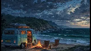 Deep Sleep & Stress Relief | Ocean Rain Night Ambience (Live)
