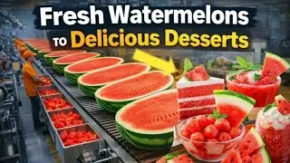 Inside a Modern Watermelon Factory: From Fresh Watermelons to Delicious Dessert 🍉| Full Process 