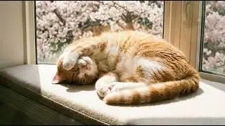 Gentle Purr Waves for Sleep | Soft Music & Cat ASMR for Emotional Healing