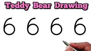 🧸 How to Draw a Cute Teddy Bear from Number 6666 | Creative Trick with 6666