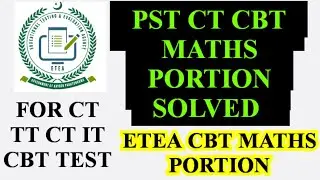 ETEA PST CBT TEST | CBT PST MATHS QUESTIONS SOLVED | Etea cbt maths mcq#etea2025 #cbt #ct2025 #etea 