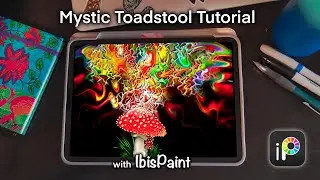 Mystic Toadstool Tutorial, IbisPaint Digital Fluid Art w/ Cells #fluidart #digitalart #ibispaintx