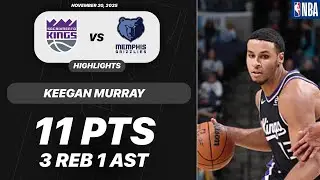 Keegan Murray vs Memphis Grizzlies | 11 PTS 3 REB 1 AST | NBA 11-20-2025 Highlights
