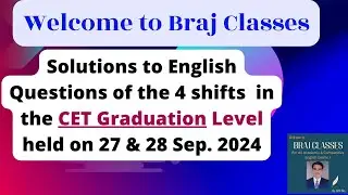 Answer to English Questions of the 4 shifts  in the CET  Graduation Level  held on 27 & 28 sep 2024