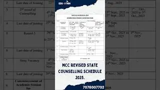 MCC Revised State Counselling Schedule 2025