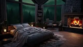 Fireplace Ambiance for Relaxation and Distraction-Free Study - Rainy Night Comfort